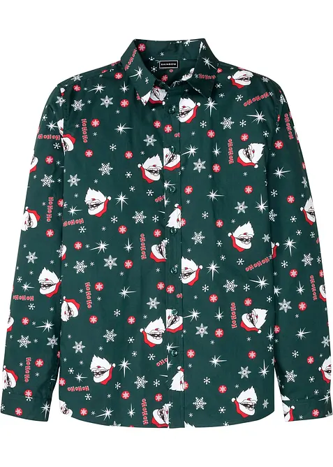 Chemise slim avec imprimé de Noël, 100% coton, bonprix