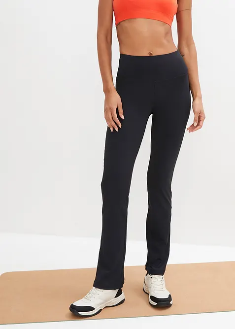 Pantalon de sport sculptant avec poche, jambes évasées, bonprix