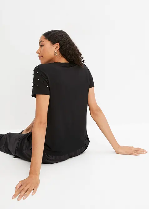 T-shirt avec perles, bonprix