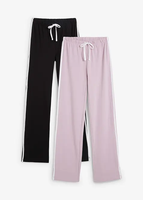 Lot de 2 pantalons en jersey coton extensible, bonprix