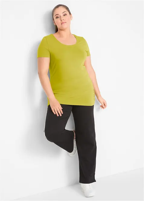 Lot de 2 T-shirts longs avec inscription, bonprix