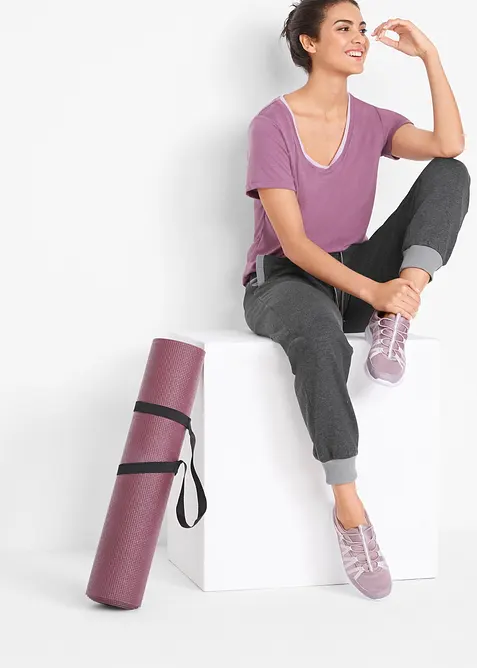 Pantalon de jogging avec bord-côtes contrastés, bonprix