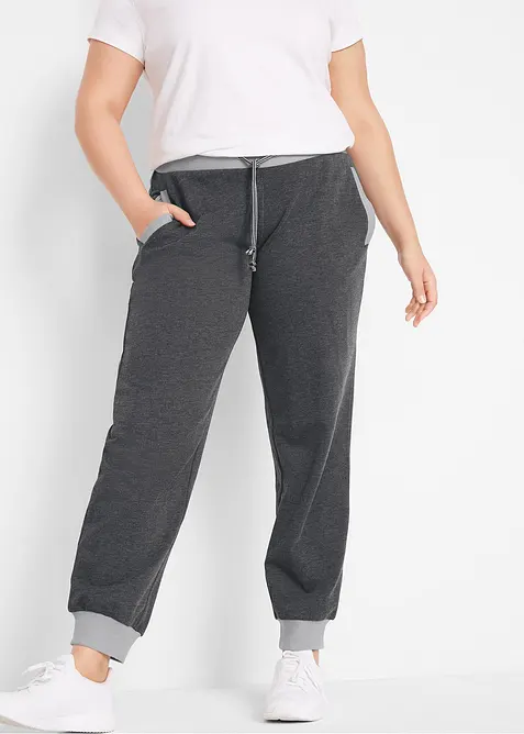 Pantalon de jogging avec bord-côtes contrastés, bonprix