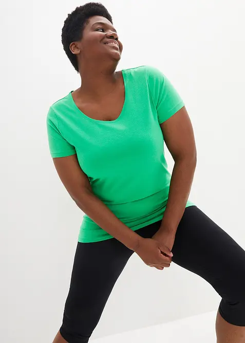 Lot de 2 T-shirts longs avec inscription, bonprix