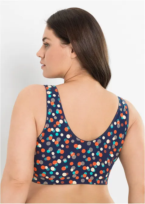 Lot de 2 soutiens-gorge fermeture devant sans armatures avec coton, bonprix