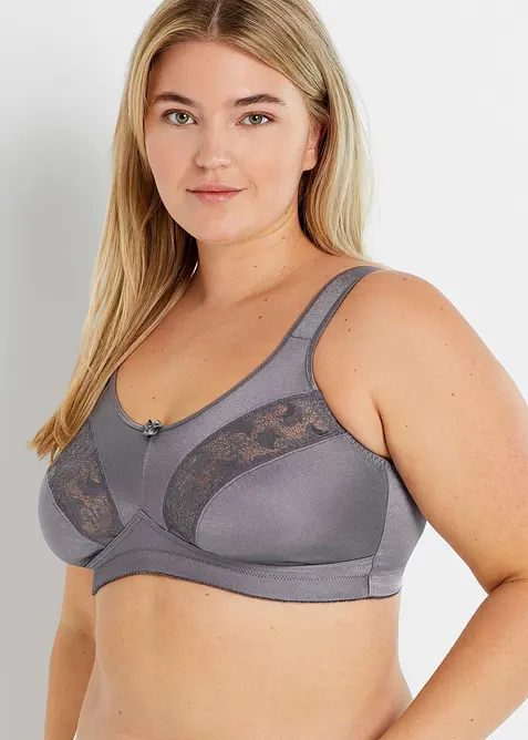 Lot de 2 soutiens-gorge grand maintien sans armatures, bretelles rembourrées, bonprix