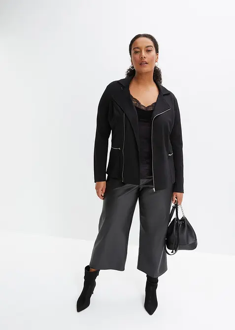 Gilet esprit motard en jersey de viscose mélangée, bonprix