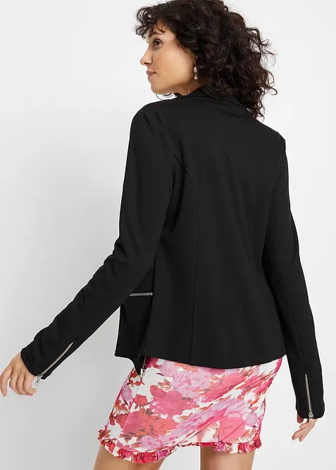 Gilet esprit motard en jersey de viscose mélangée, bonprix