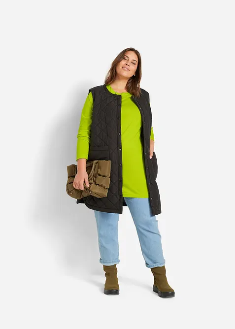 Lot de 2 pantalons 7/8 droits, taille mi-haute élastiquée, bonprix