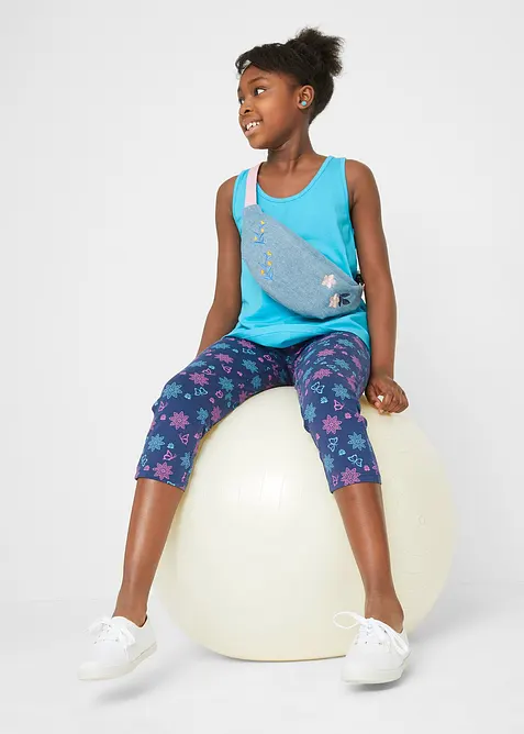 Lot de 2 leggings 3/4 en coton extensible, bonprix