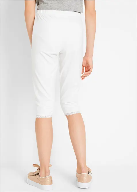 Lot de 2 leggings 3/4 fille en coton extensible, bonprix