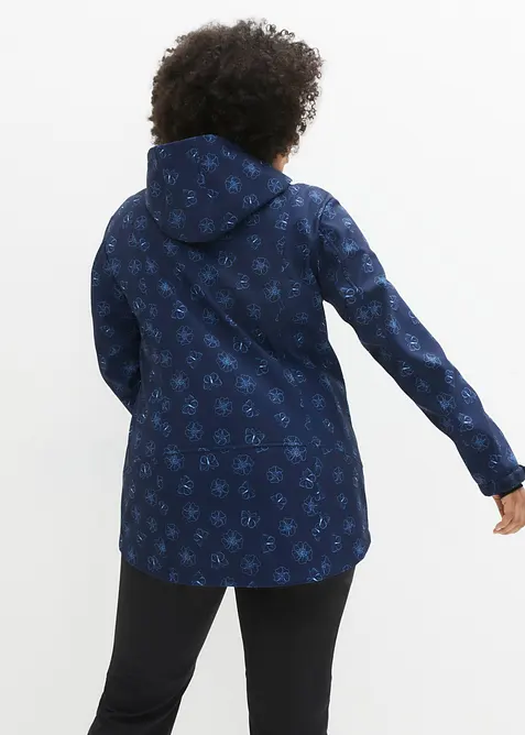 Veste softshell &agrave; motif floral, imperm&eacute;able, bonprix