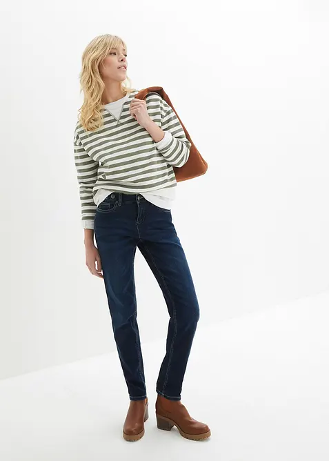 Jean Boyfriend taille mi-haute, extensible, bonprix
