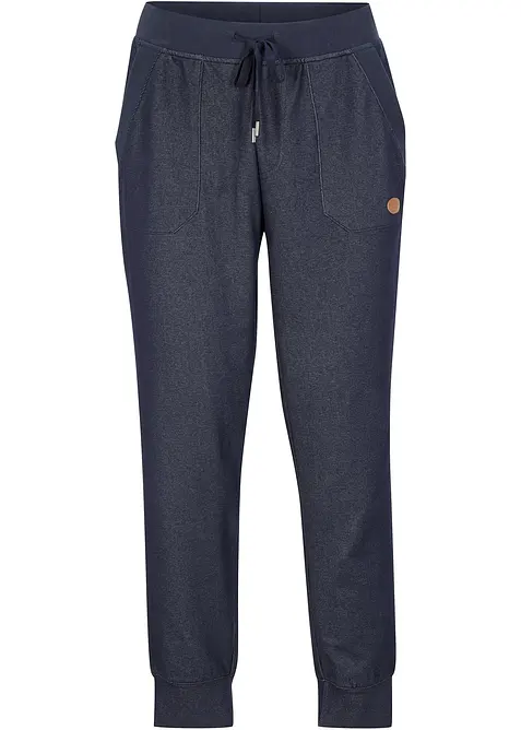 Pantalon 7/8 en molleton aspect jean, bonprix