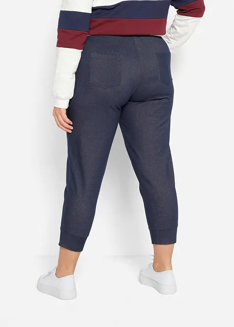 Pantalon 7/8 en molleton aspect jean, bonprix