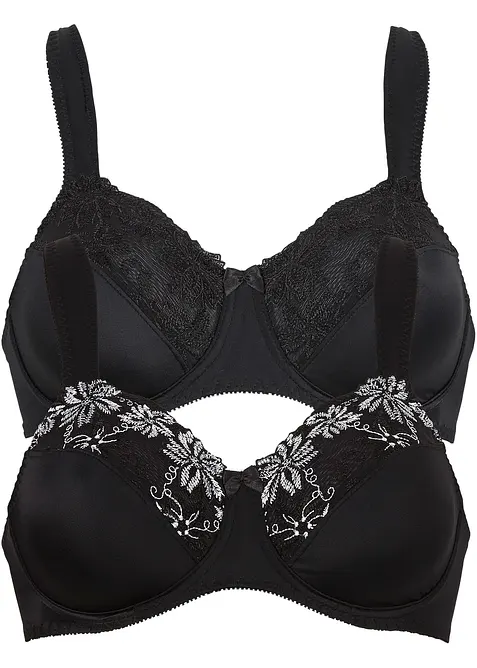 Lot de 2 soutiens-gorge à armatures et bretelles rembourrées, bonprix