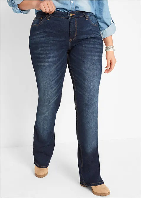Jean bootcut taille mi-haute, extensible, bonprix