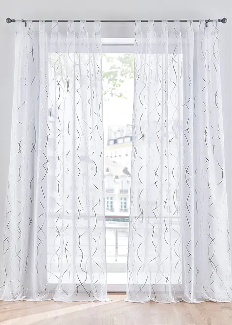 Voilage à imprimé brillant avec polyester recyclé (1 pce), bonprix