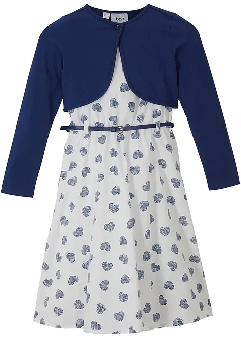 Robe fille, boléro, ceinture (ens. 3 pces), bonprix