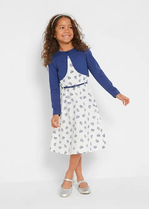 Robe fille, boléro, ceinture (ens. 3 pces), bonprix