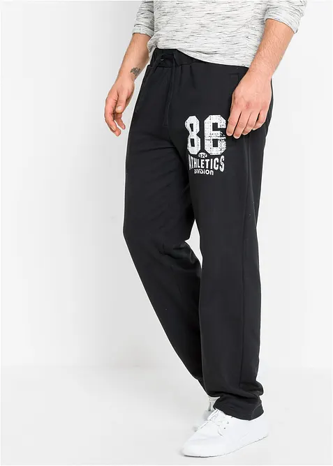 Pantalon de jogging avec détails sportifs, 100% coton, bonprix