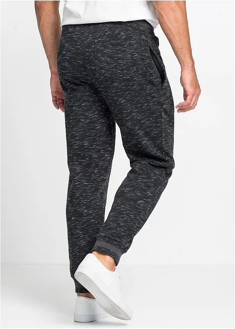 Pantalon de jogging chiné à finitions côtelées, bonprix
