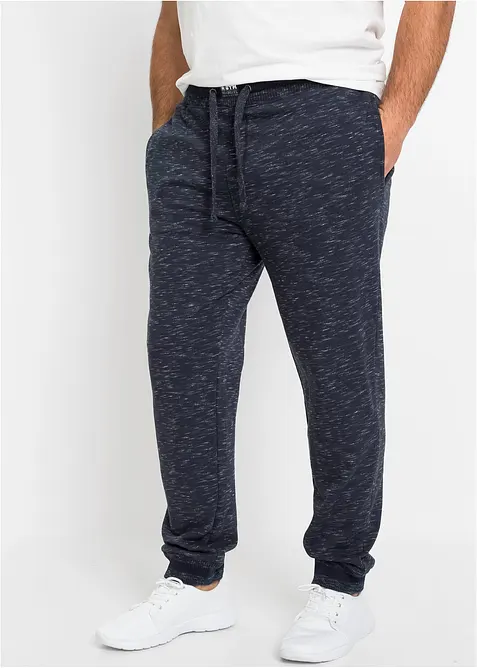 Pantalon de jogging chiné à finitions côtelées, bonprix