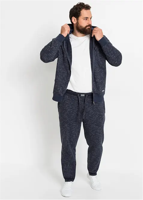 Pantalon de jogging chiné à finitions côtelées, bonprix