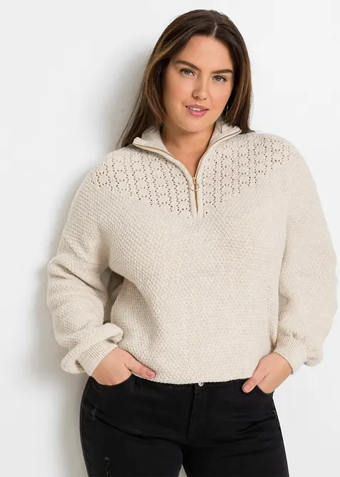 Pull camionneur à motif ajouré, bonprix