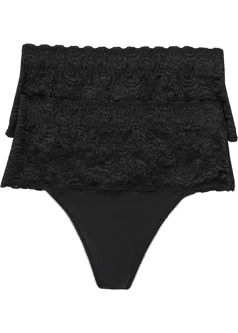 Lot de 2 strings sculptants, maintien modéré, bonprix