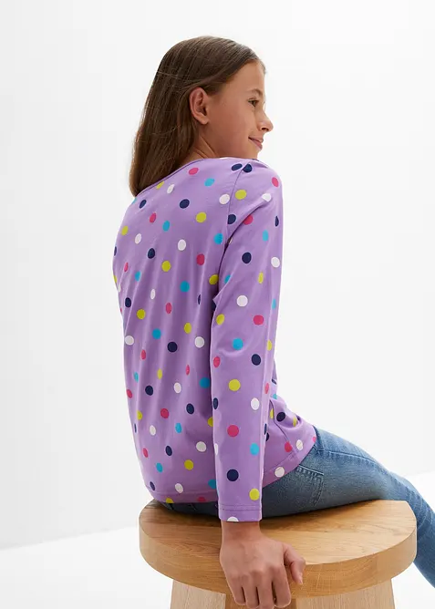 Lot de 3 T-shirts manches longues 100% coton, bonprix