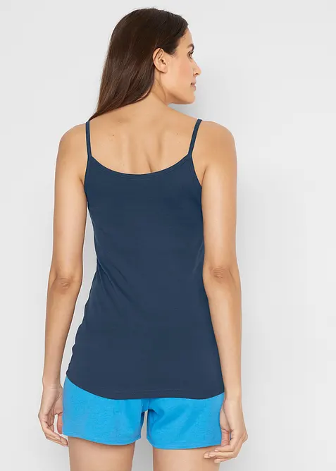 Lot de 3 tops &agrave; bretelles spaghetti 100% coton, bonprix