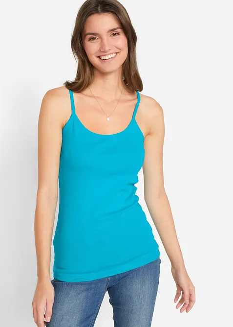 Lot de 3 tops &agrave; bretelles spaghetti 100% coton, bonprix