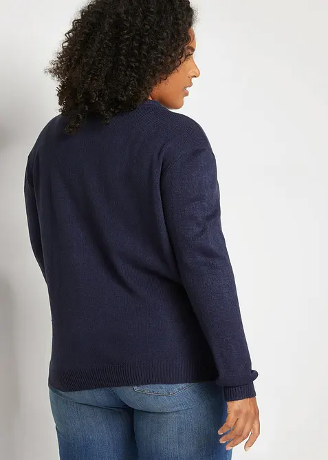 Pull col rond en maille, bonprix