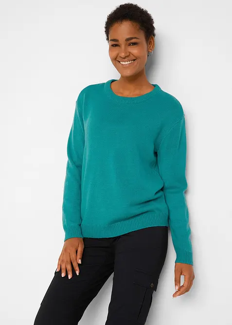 Pull col rond en maille, bonprix