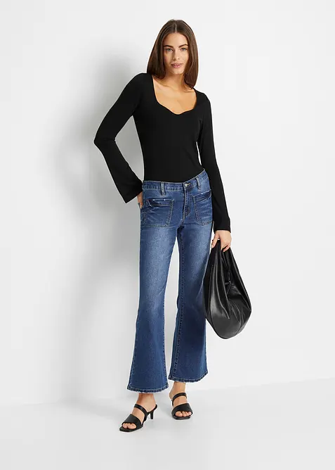 T-shirt manches longues en viscose extensible, bonprix