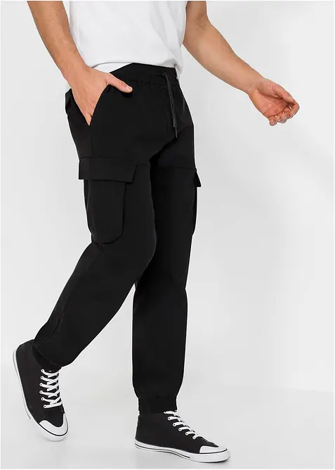 Pantalon taille extensible avec poches cargo, droit et regular, bonprix