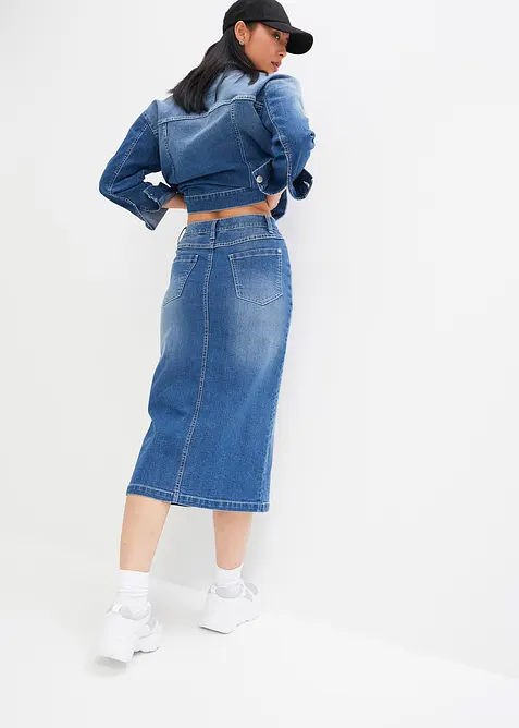 Jupe en jean taille mi-haute, bonprix