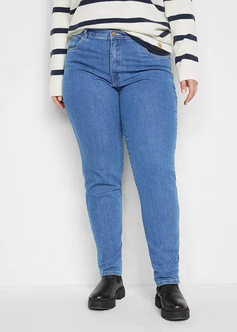 Jean mom taille haute, extensible, bonprix