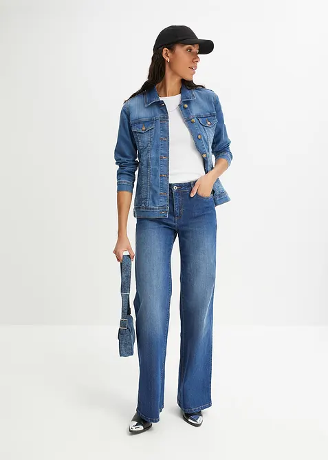 Veste en jean extensible, basique, bonprix