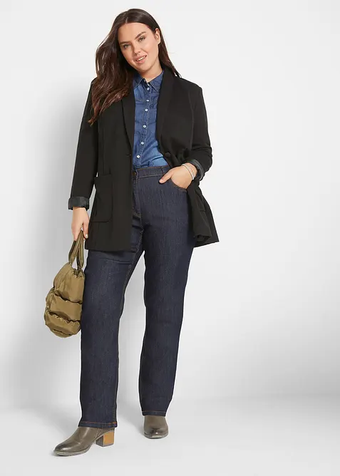 Jean droit taille mi-haute, extensible, bonprix