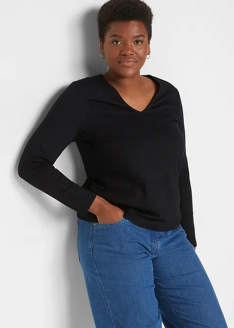 T-shirt manches longues 100% coton, bonprix