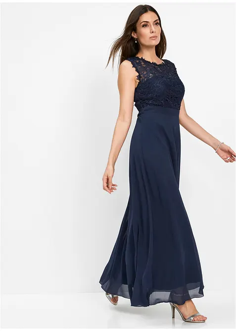 Robe longue avec dentelle, bonprix
