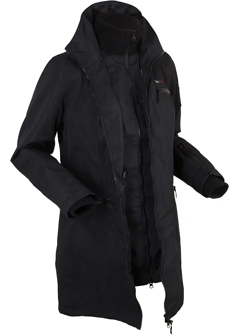 Parka de mi-saison imperméable à capuche, style 2-en-1, bonprix