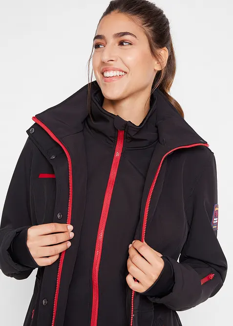 Longue parka en softshell extensible et déperlant, bonprix