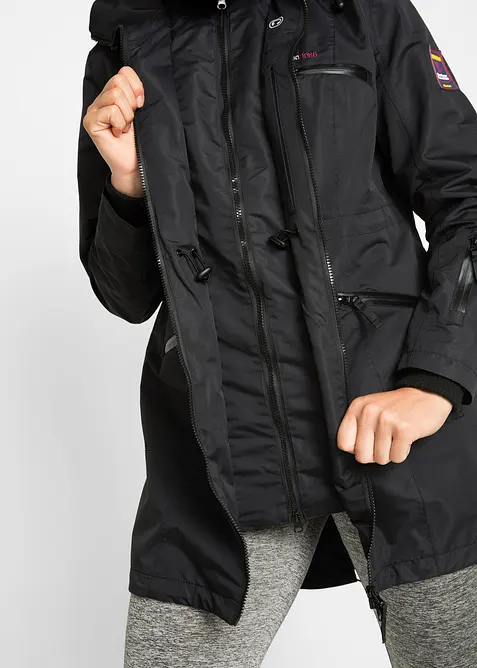 Parka de mi-saison imperméable à capuche, style 2-en-1, bonprix