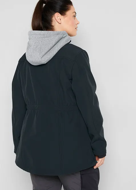 Veste longue en softshell déperlant, style 2 en 1, bonprix