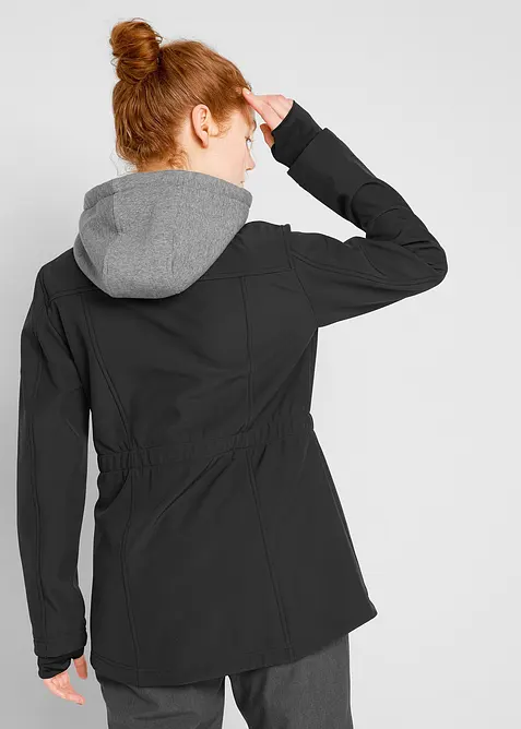 Veste longue en softshell déperlant, style 2 en 1, bonprix