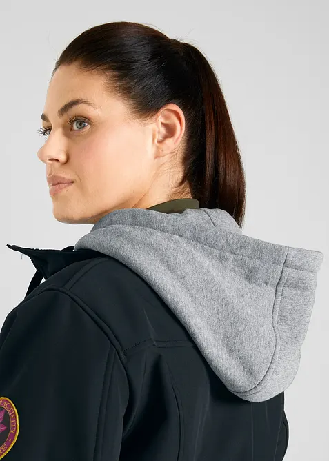 Veste longue en softshell déperlant, style 2 en 1, bonprix