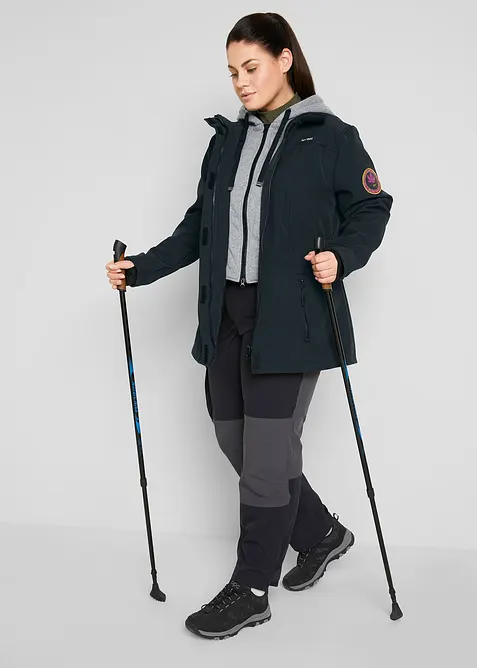 Veste longue en softshell déperlant, style 2 en 1, bonprix